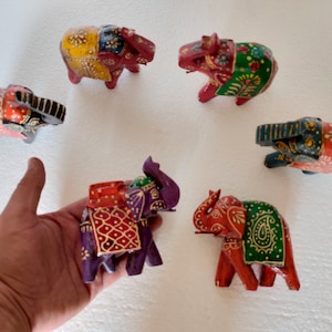colorful elephant figurines - elephant figure - small elephant figurines - elephant figurines set - elephant miniatures - elephant idol