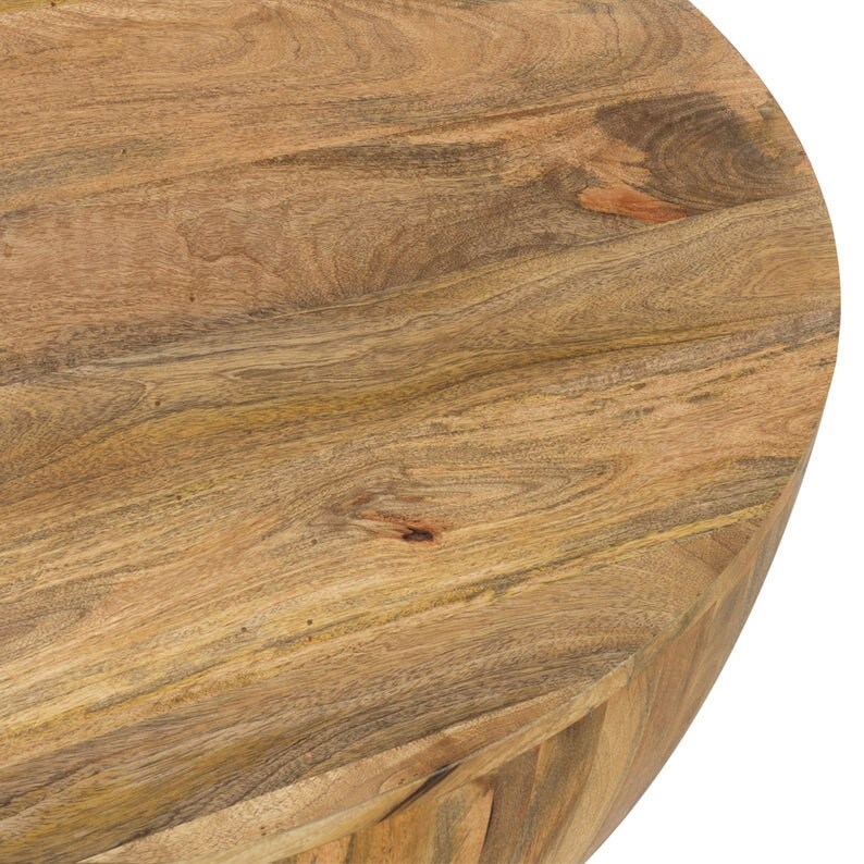 Mango Wood Coffee Table Wood Cocktail Table Handmade Round - Etsy UK