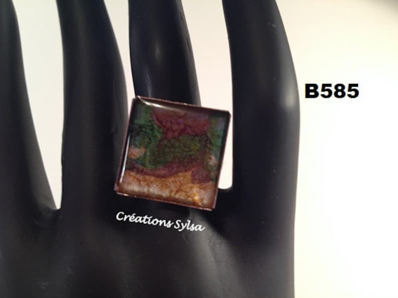 10 Square Rings hand-painted red and black adjustables B397-686 Me Nickel free rings yellow and black Pink Salmon rings,Fashion rings