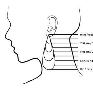 Double earring studs, Double chain earring, double piercing ears, Two hole earring, Double lobe earrings, Unisex gift idea BOD1103 image 8