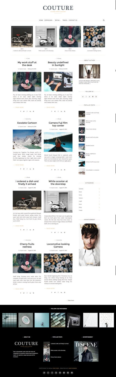 SALE Blogger Template Couture Blog Template - Etsy