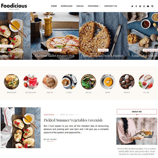 Foodicious Food Blogger Theme Blogspot Template Blogger.com Premade Blogger Template Design Youtube