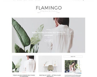 Flamingo Fashion Blogger Template | Personal Fashion Design | Trending Blogging Theme for Bloggers