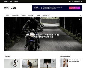 SALE Stunning Magazine Blogger Theme Template - Meshmag packed with features