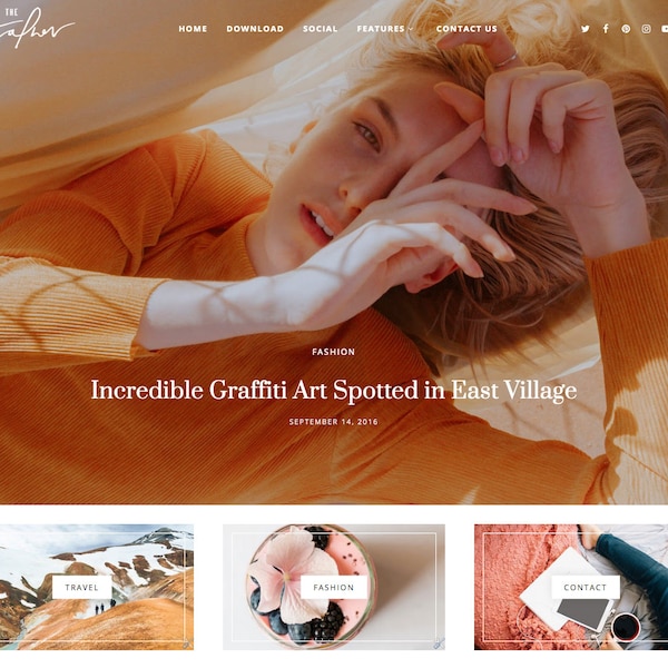 Modern Personal Blogger Theme - Heather | Premade Blogger Theme | Responsive blogger theme