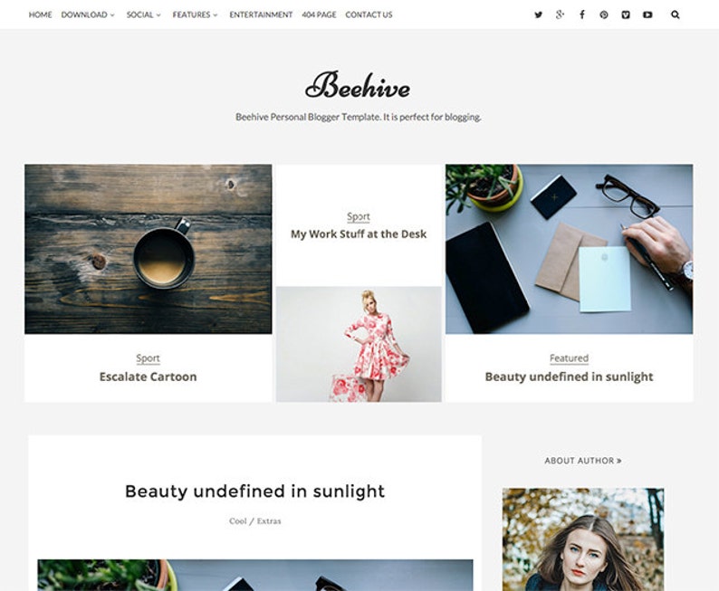 SALE Beehive Clean Personal Responsive Blogger Template image 1