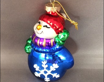 Snowman Vintage Pacconi Glass Ornament