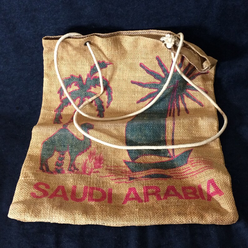 Saudi Arabia Vintage Burlap Tote Bag Etsy