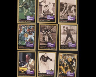 1991 Enor Pro Football Hall of Fame Trading Cards 9 pc