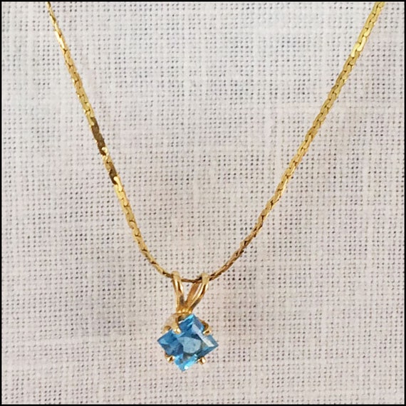 Blue Topaz Vintage Necklace - image 1