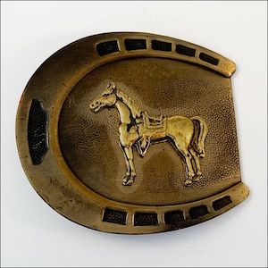 Vintage Brass Finish Horse Belt Buckle