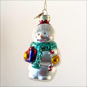 Snowman Glass Ornament Vintage Thomas Pacconi Limited Edition