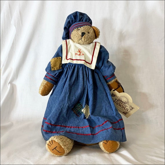 Teddy Tompkins by Enesco Vintage Lizzy Bear 25 With Stand Etsy