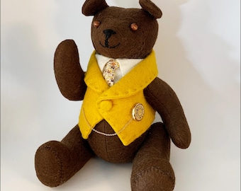 Vintage Jointed Gentleman Bear 10”