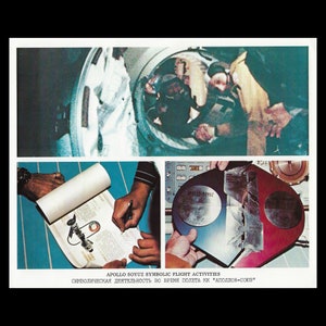 Vintage 1975 NASA Print Apollo Soyuz Symbolic Flight Activities