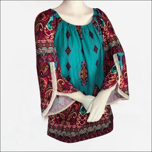 Bell Sleeve Boho 90s Blouse L-XL