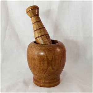 Vintage Wood Mortar and Pestle