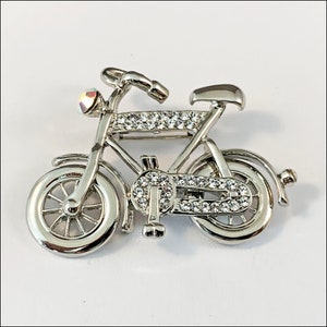 Bicycle Vintage Rhinestone Brooch Pin