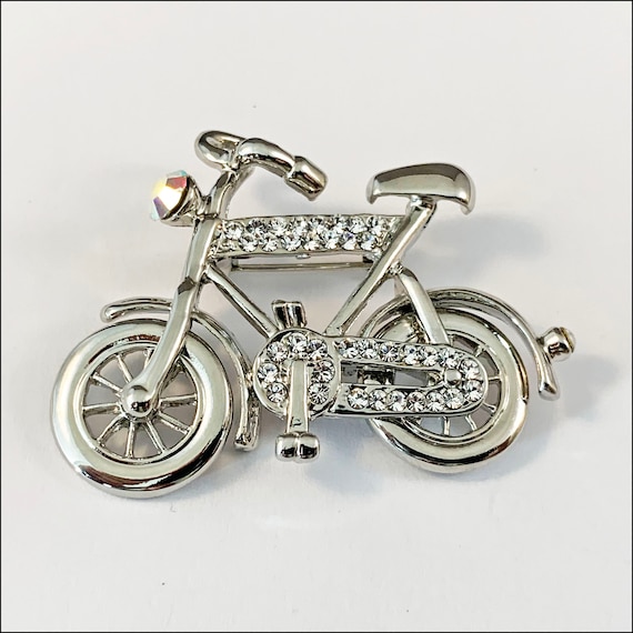 Bicycle Vintage Rhinestone Brooch Pin Australia