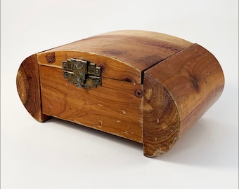 Vintage Miniature Cedar Trinket Box