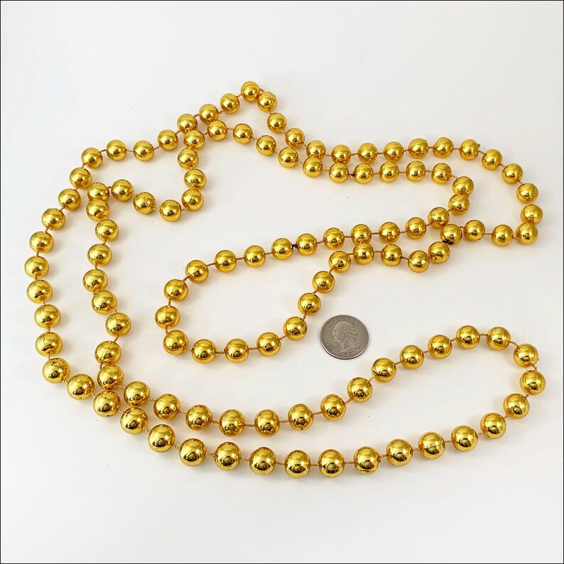 Vintage Mardi Gras Large Bead Necklace 70” immagine 3