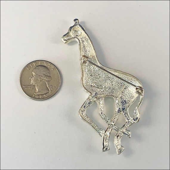 Vintage Giraffe Enamel Brooch Pin - image 2