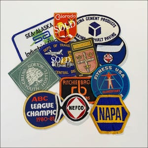 Vintage Patches – Your Choice – Automotive, Sports, Travel, Work Uniform