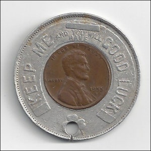 1955-D Wheat Cent Lucky Penny Good Luck Token