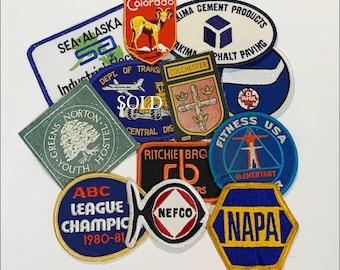 Vintage Patches – Your Choice – Automotive, Sports, Travel, Work Uniform