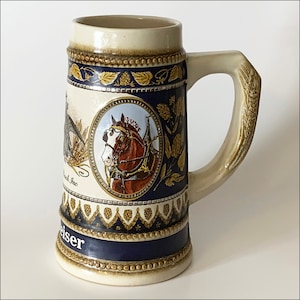 Budweiser 1987 Clydesdales Beer Mug