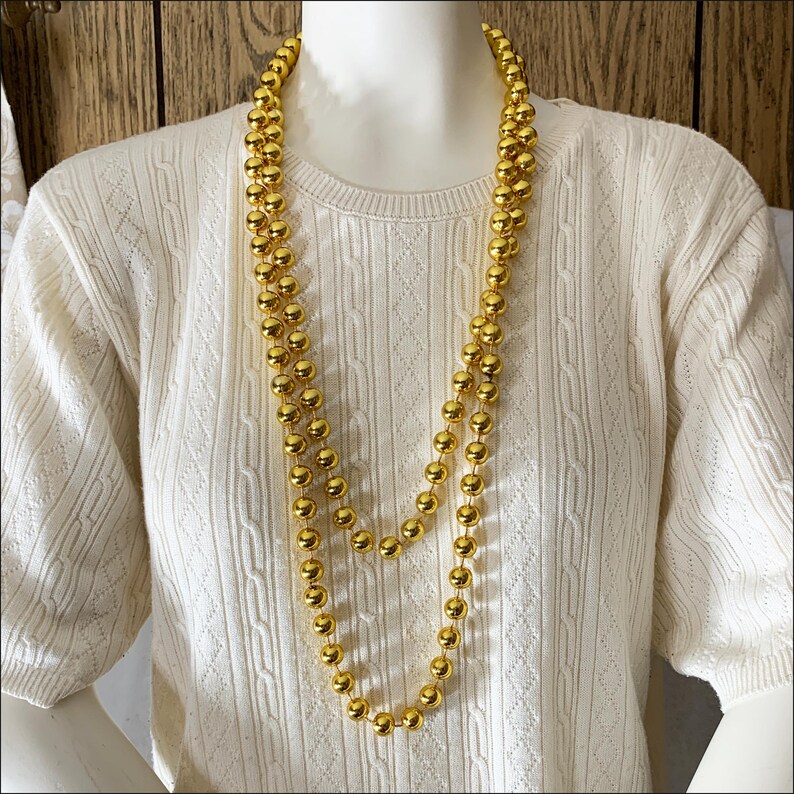 Vintage Mardi Gras Large Bead Necklace 70” immagine 2