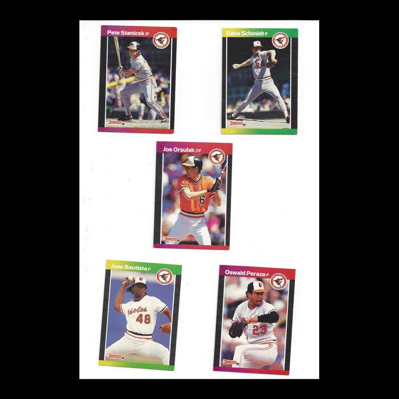 Baltimore Orioles 1988 Donruss Baseball Cards 5 Pc Etsy