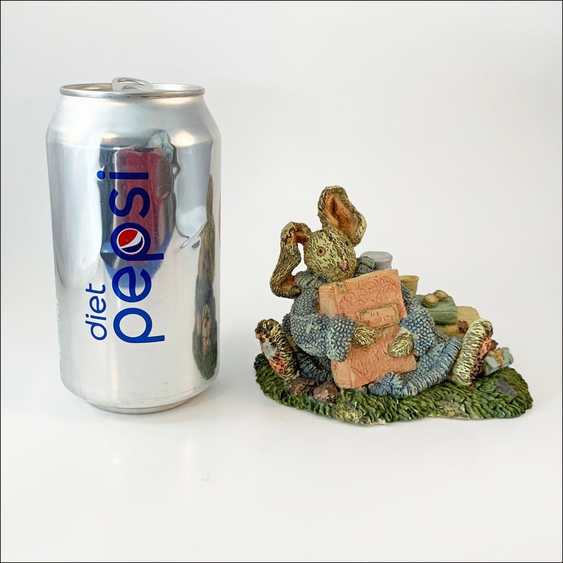 Rabbit Book Lover Vintage Polystone Figure Etsy