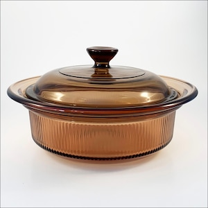 Visions Corning Cookware Amber Casserole with Smoke Lid