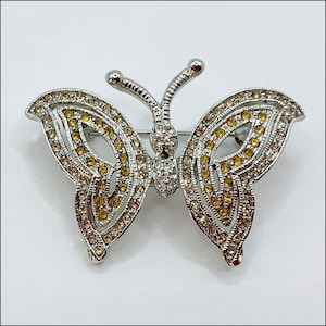 Butterfly Vintage Rhinestone Pin
