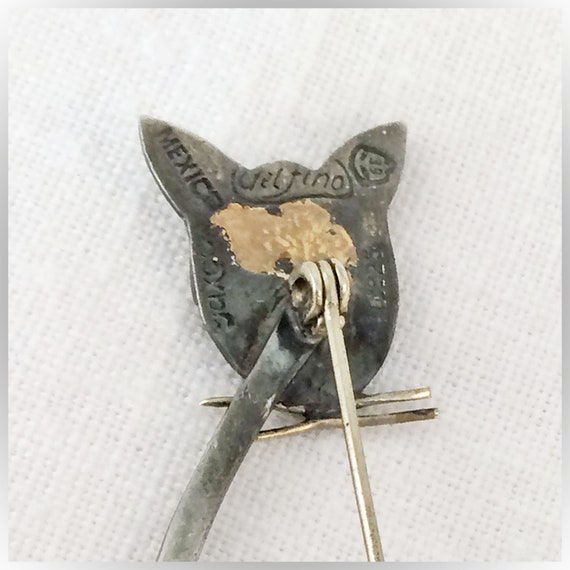 Sterling Silver Vintage DelFino Cat Brooch Pin - image 3