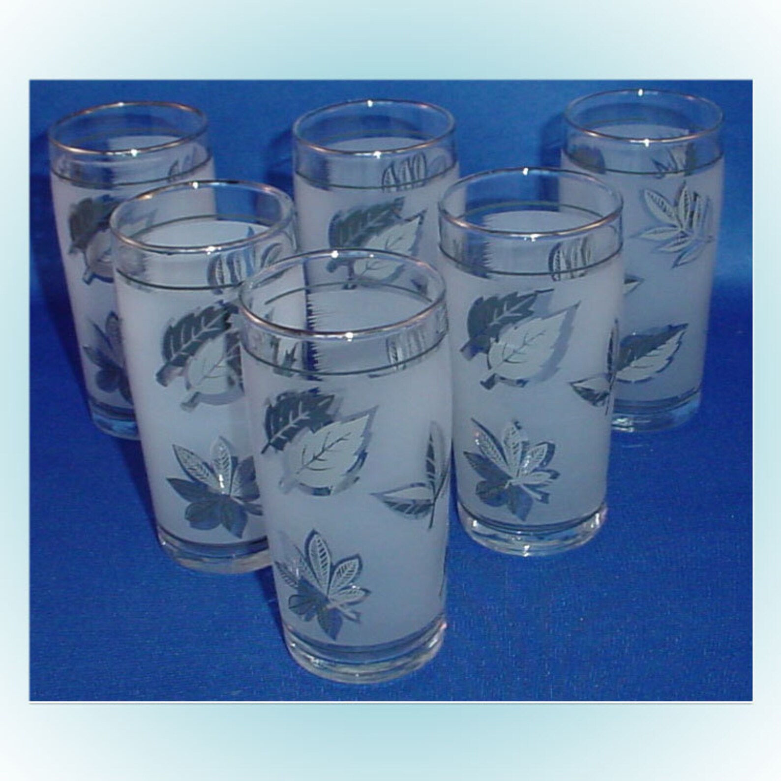 Silver Leaf Libbey Juice Glasses Vintage 6 Pc Etsy