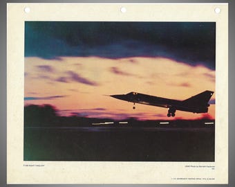 Vintage US Air Force 8x10 F-106 Night Take-Off