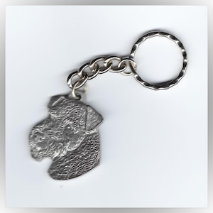 Airedale Vintage Pewter Keychain