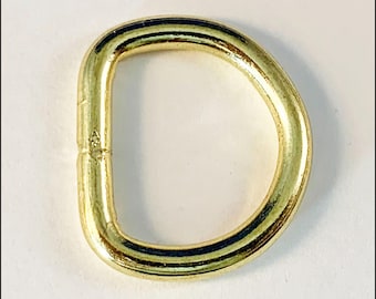 Brass Plated Welded D Rings 3/4 inch 25 pc