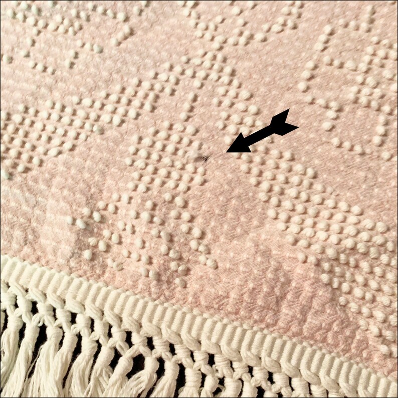 Vintage Pink and White Chenille Bedspread 92 X 106 Etsy