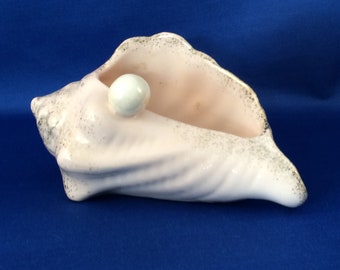 Porcelain Pink Conch Shell Vintage Decorative