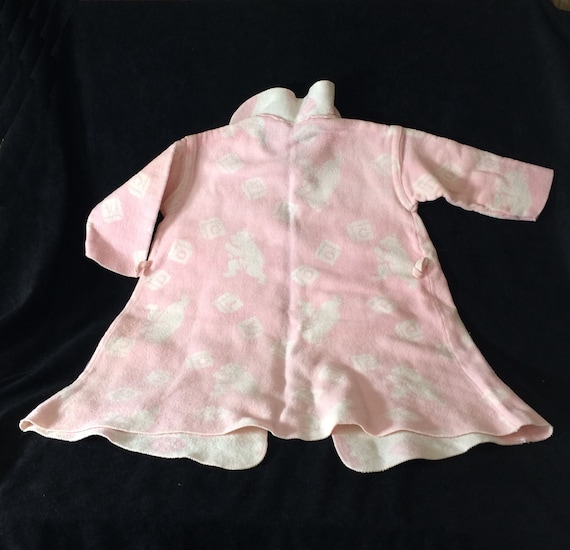 Vintage Beacon Blanket Child’s Robe Pink Doll Ted… - image 3