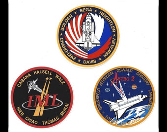 NASA Space Shuttle Vintage Decal Stickers 3 pc