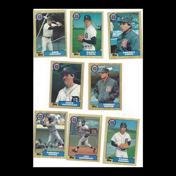 8 Detroit Tigers 1987 Topps Baseball Cards | Etsy