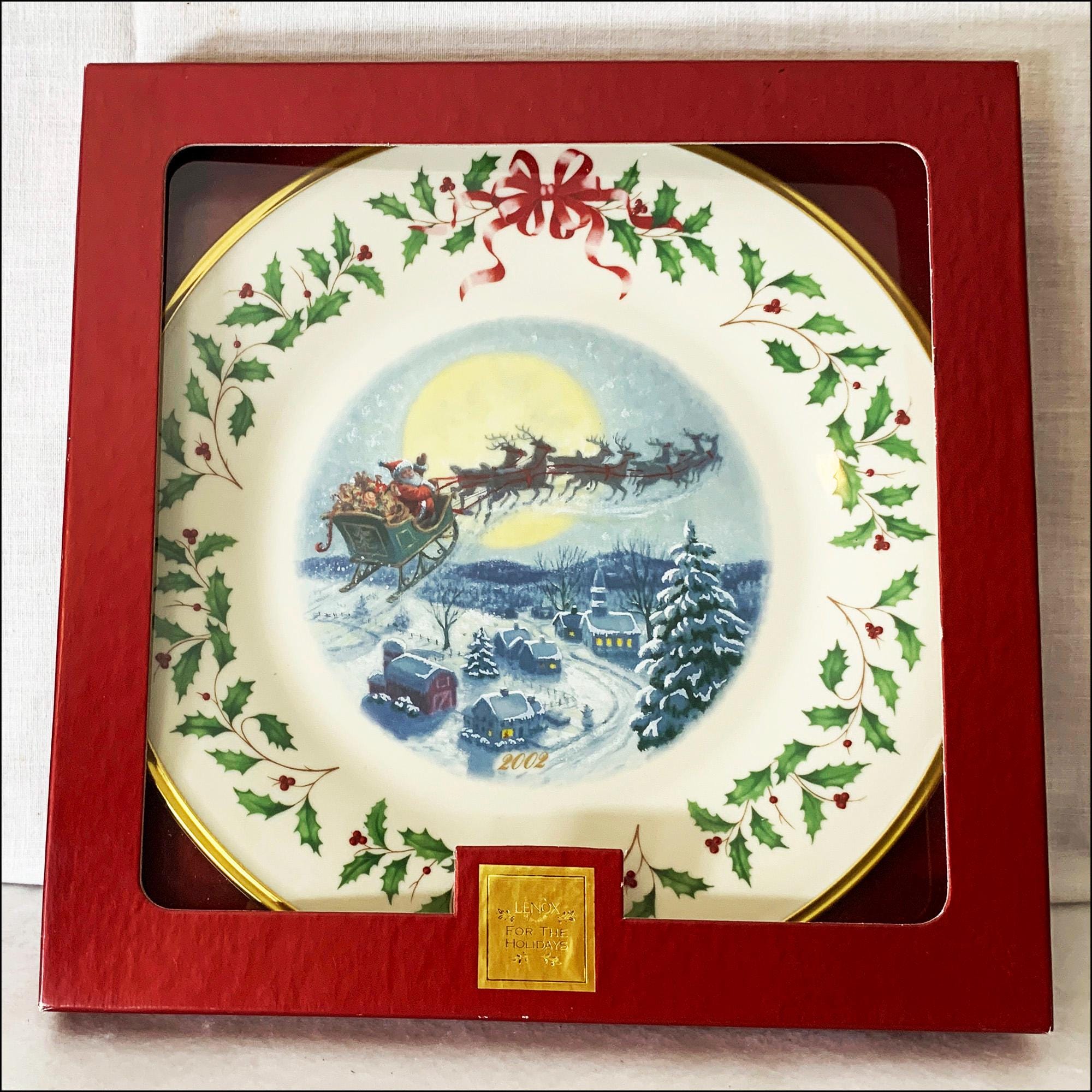 Lenox Santa and Reindeer - Etsy