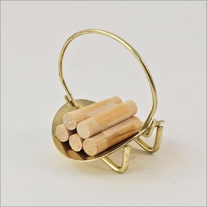 Fireplace Log Rack with Logs Dollhouse Miniature