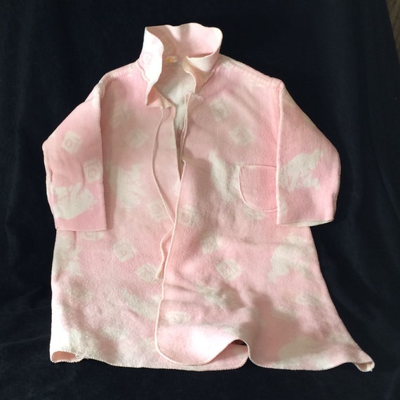 Vintage Beacon Blanket Child’s Robe Pink Doll Ted… - image 2