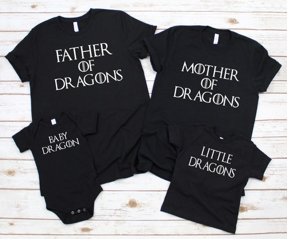 Matching Gift Game of Thrones Inspired Father Mother of Dragons T-shirts