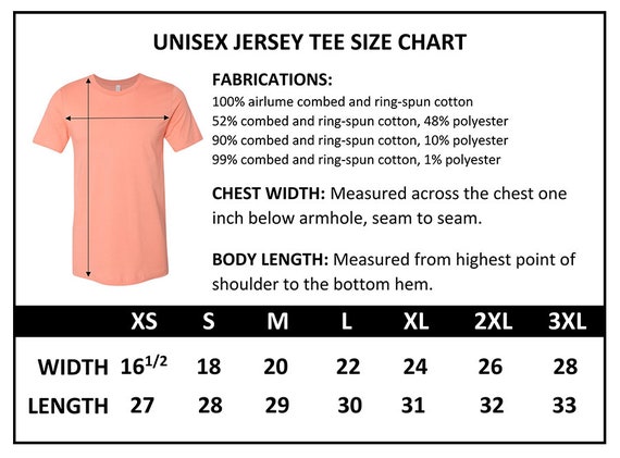 Universal T Shirt Size Chart